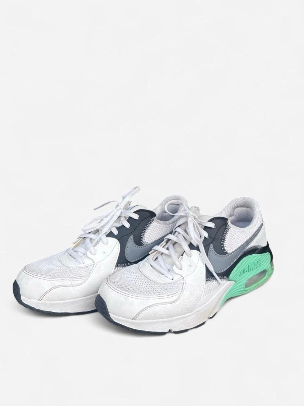 Nike Women’s Air Max 90 White Gray Sneakers with Mint Green Heel